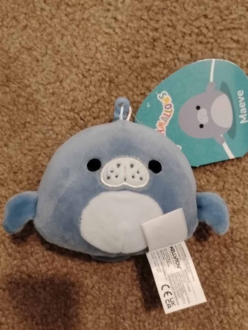 Maeve the Manatee Squishmallow Plush Keychain NWT
